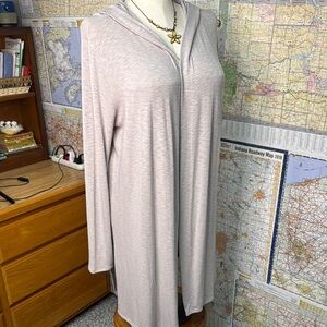 Stitch Fix Long Hooded Soft Cardigan in Dove Gray